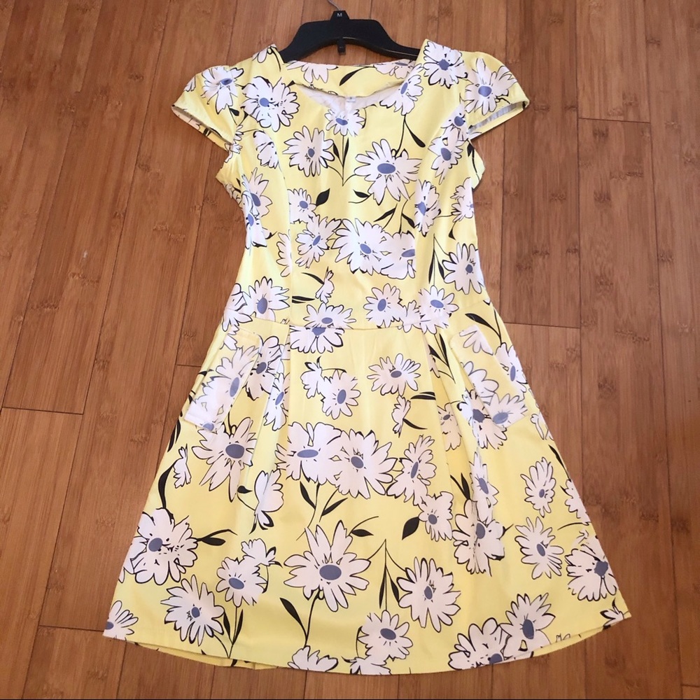 Womens yellow flower dress